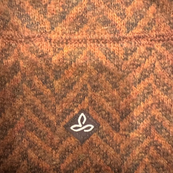 🧡 Prana Wool Blend Funnel Neck Sweater – Brown Herringbone – Size Small - Picture 6 of 7